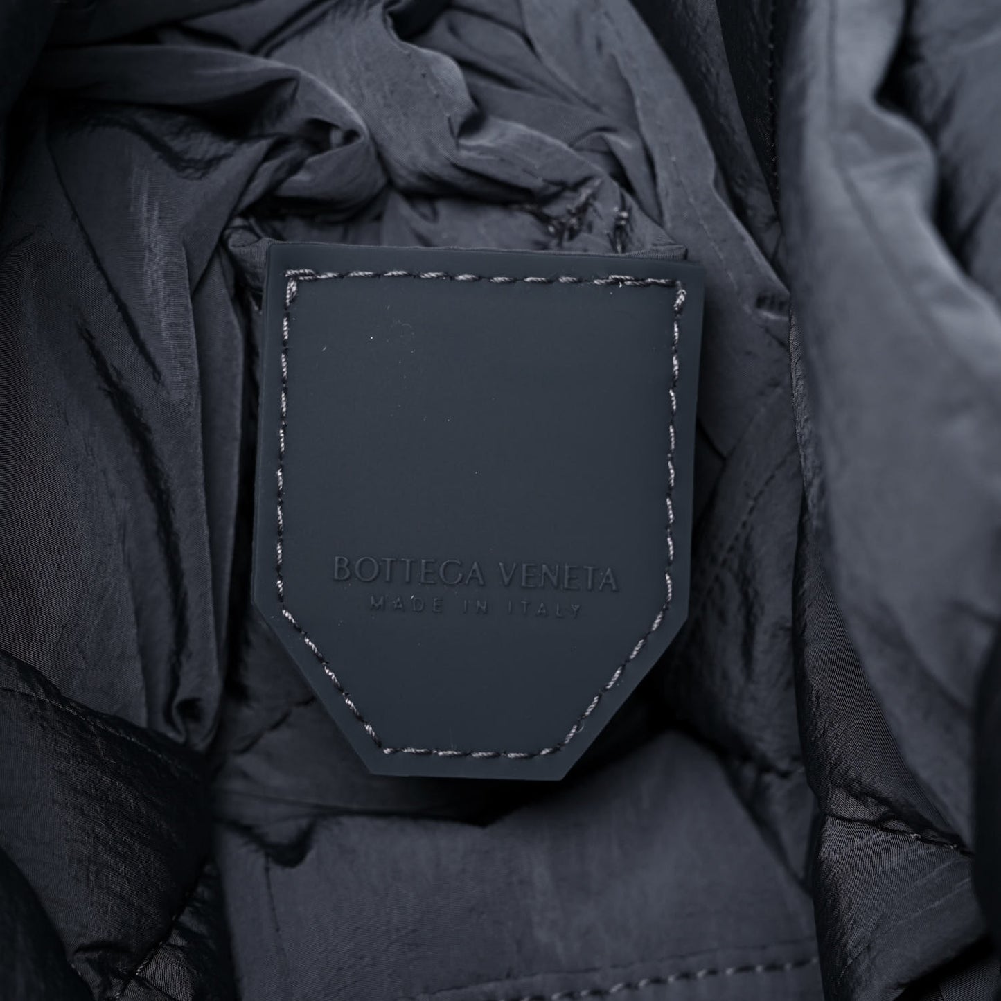 Nylon Intrecciato Padded Tech Cassette Bag Dark Grey
