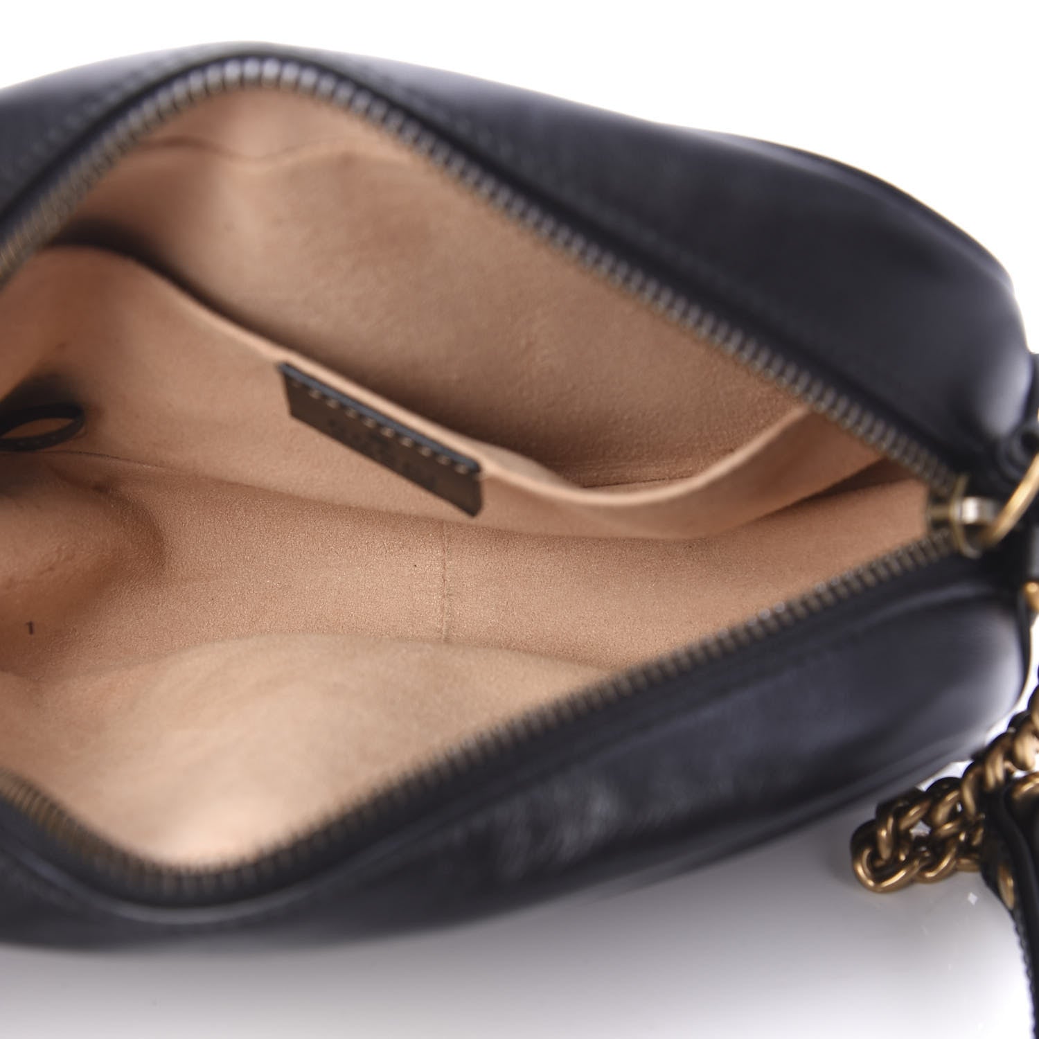 Gucci Calfskin Matelasse Mini GG Marmont Chain Shoulder Bag Black 5 of 10