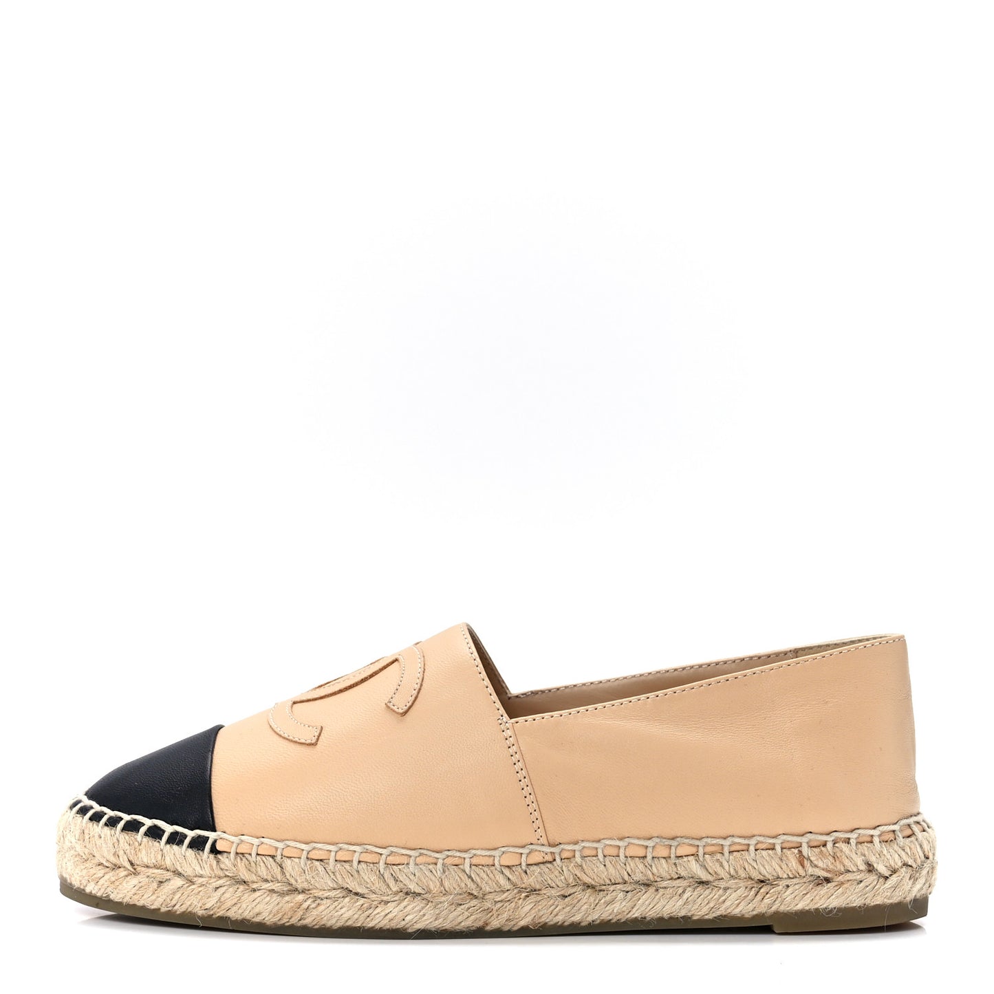 Lambskin CC Espadrilles 37 Beige Black