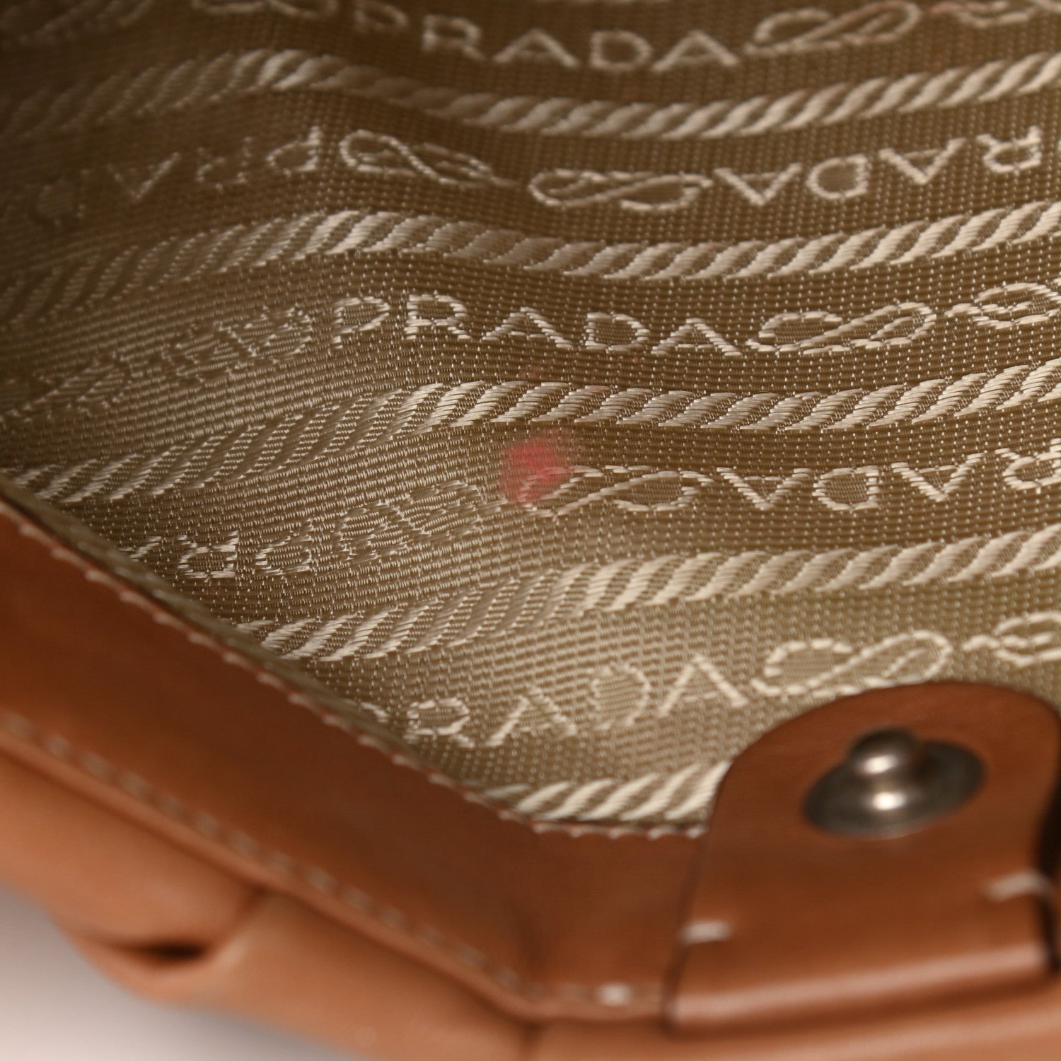 Prada Soft Calfskin Pleated Shoulder Bag Brown 7 of 11