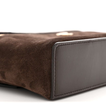 Chanel Suede Calfskin Large Top Handle Slim Vanity With Chain Dark Brown 9 of 11
