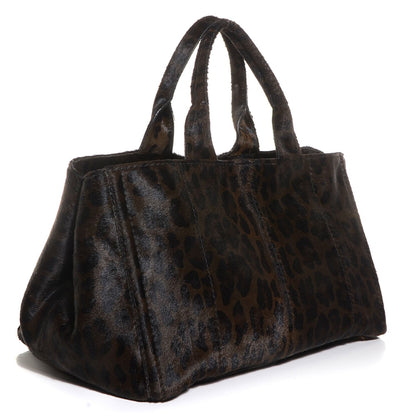 Prada Calf Hair Leopard Print Shopping Tote 3 of 11