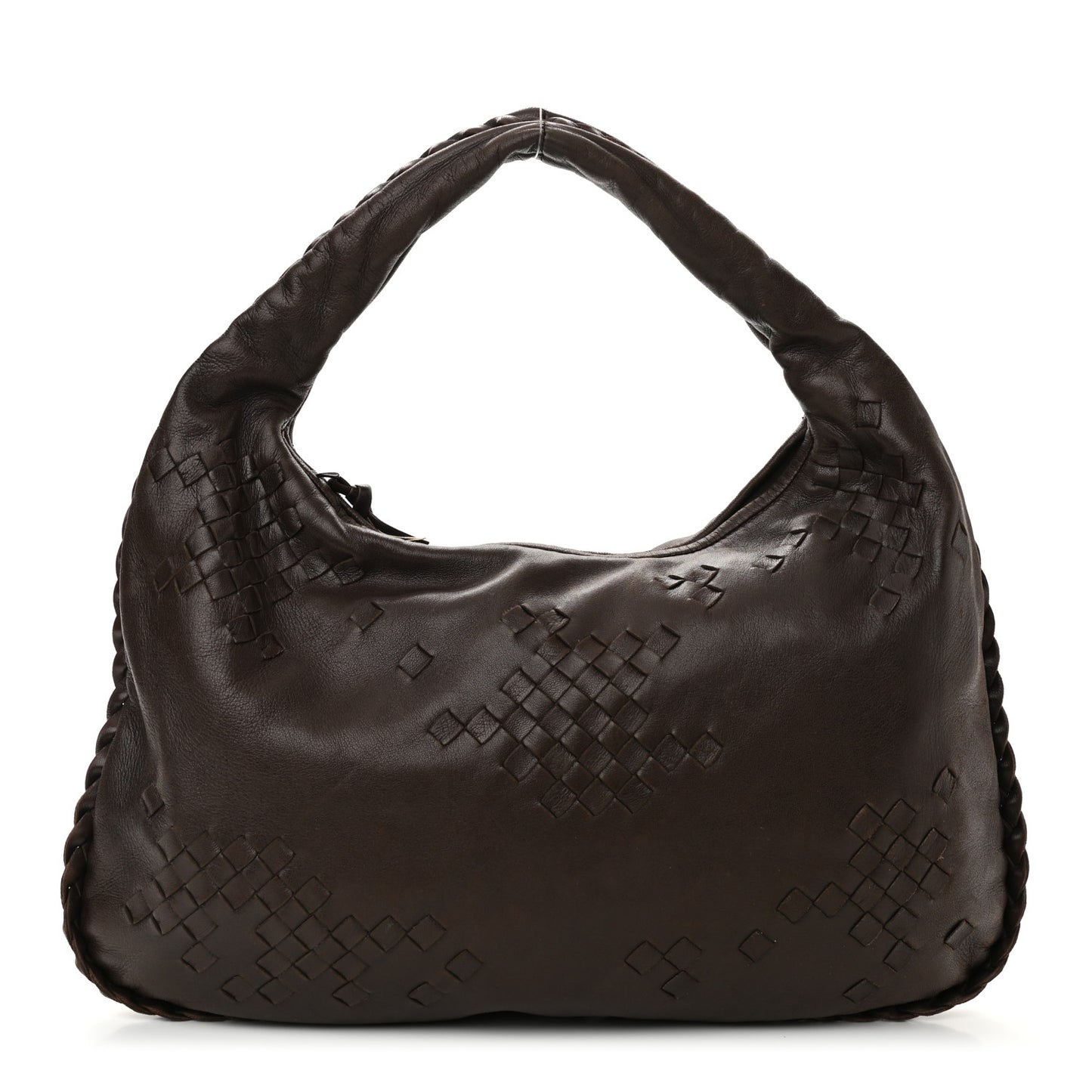Nappa Intrecciato Medium Veneta Hobo Ebano