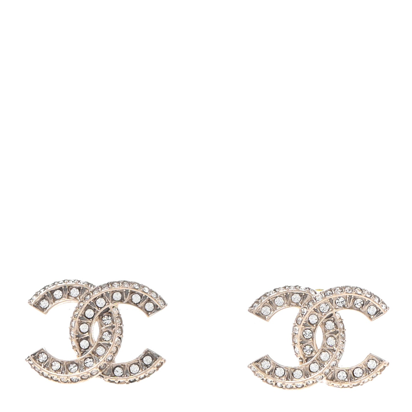 Crystal Timeless CC Earrings Light Gold