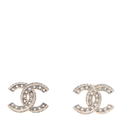 Chanel Crystal Timeless CC Earrings Light Gold 1 of 5