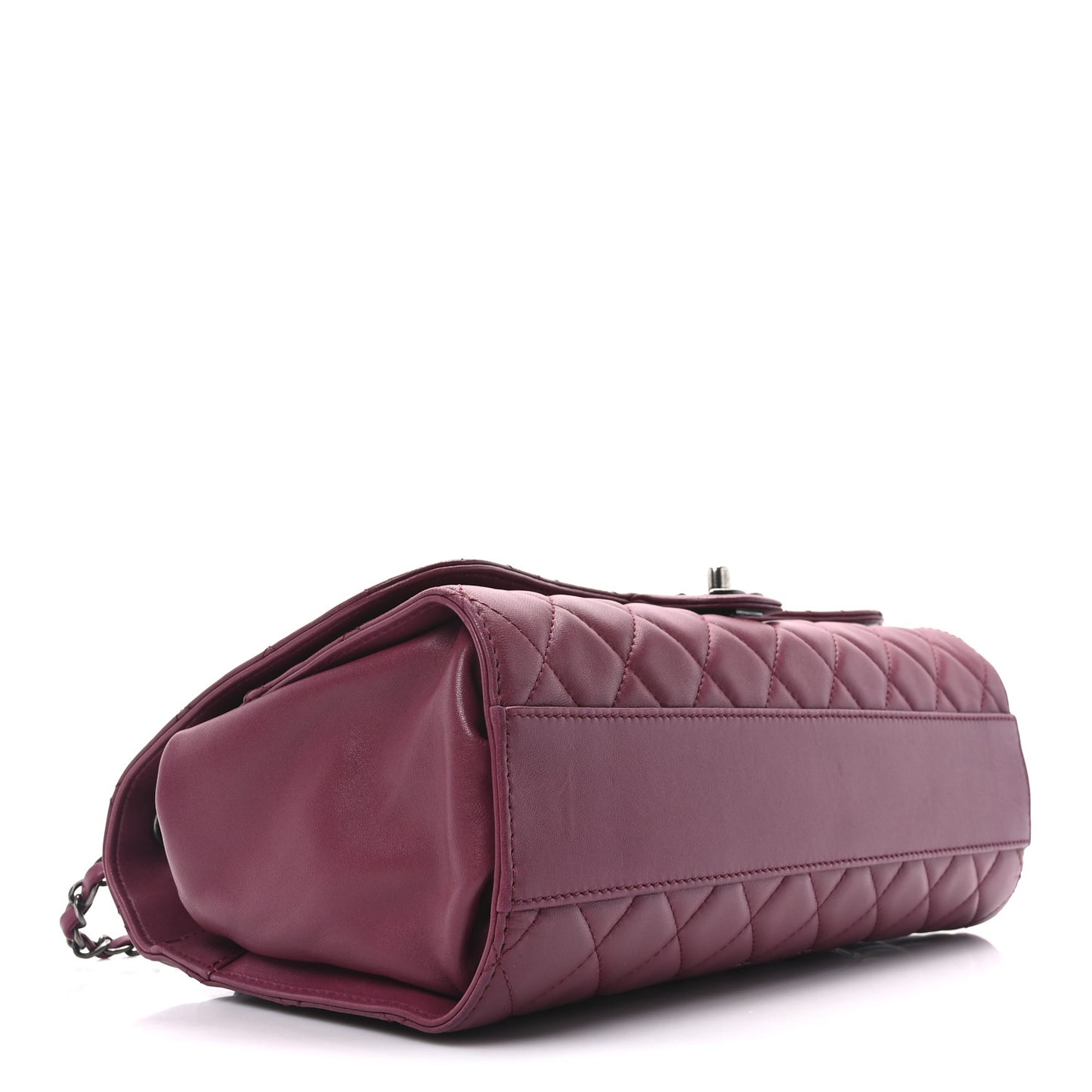 Lambskin Quilted Jumbo Grocery By Chanel Drawstring Shopping Bag Dark Pink