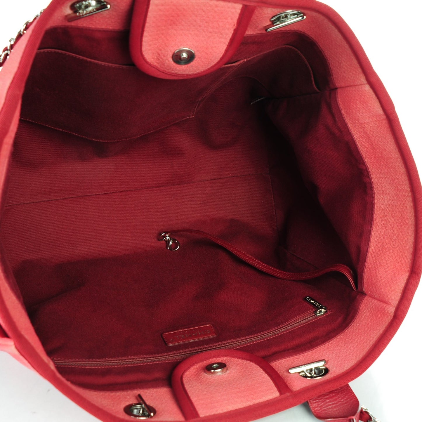 Canvas Large Deauville Tote Red