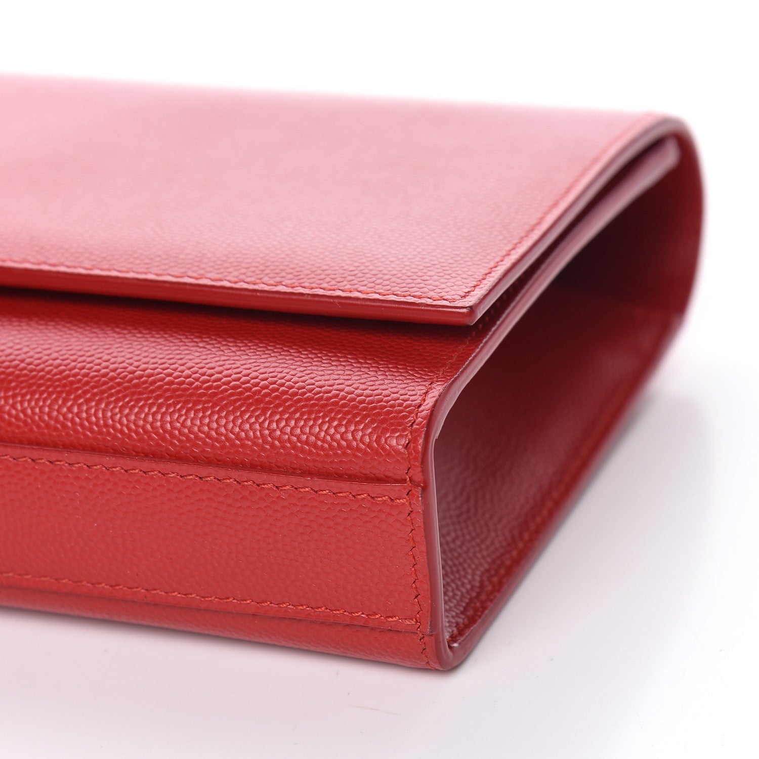 Saint Laurent Grain De Poudre Classic Monogram Cassandre Clutch New Red 9 of 9
