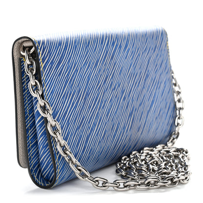 Louis Vuitton Epi Pins Twist Chain Wallet Denim Light 3 of 9