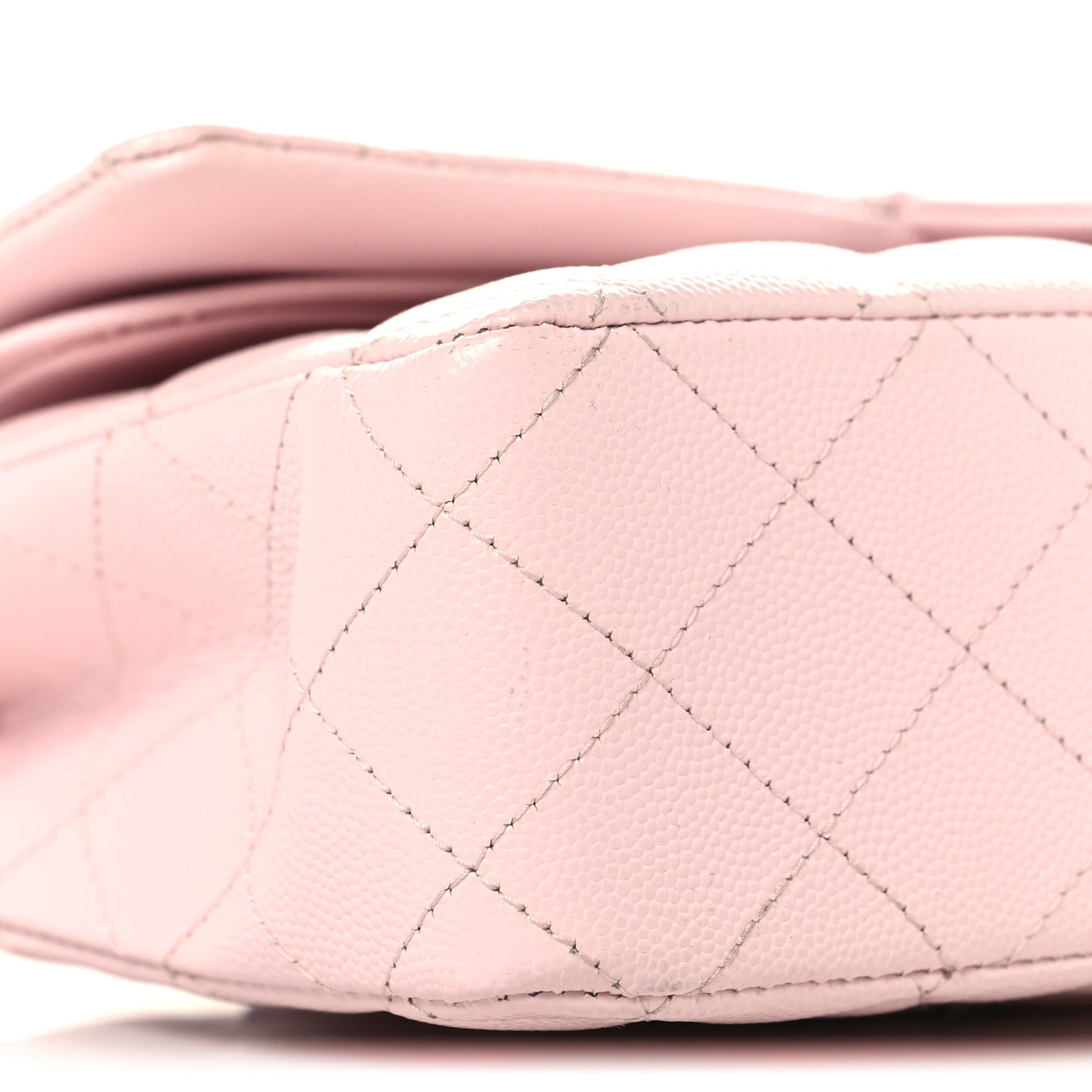 Caviar Quilted Medium Double Flap Light Pink