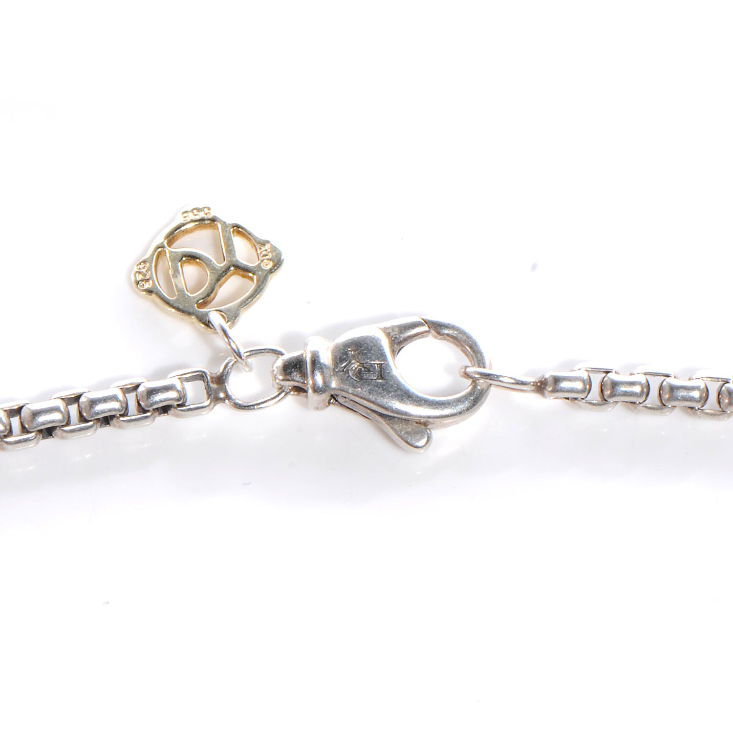 David Yurman Sterling Silver Diamond Chevron Cross Pendant Necklace 4 of 6