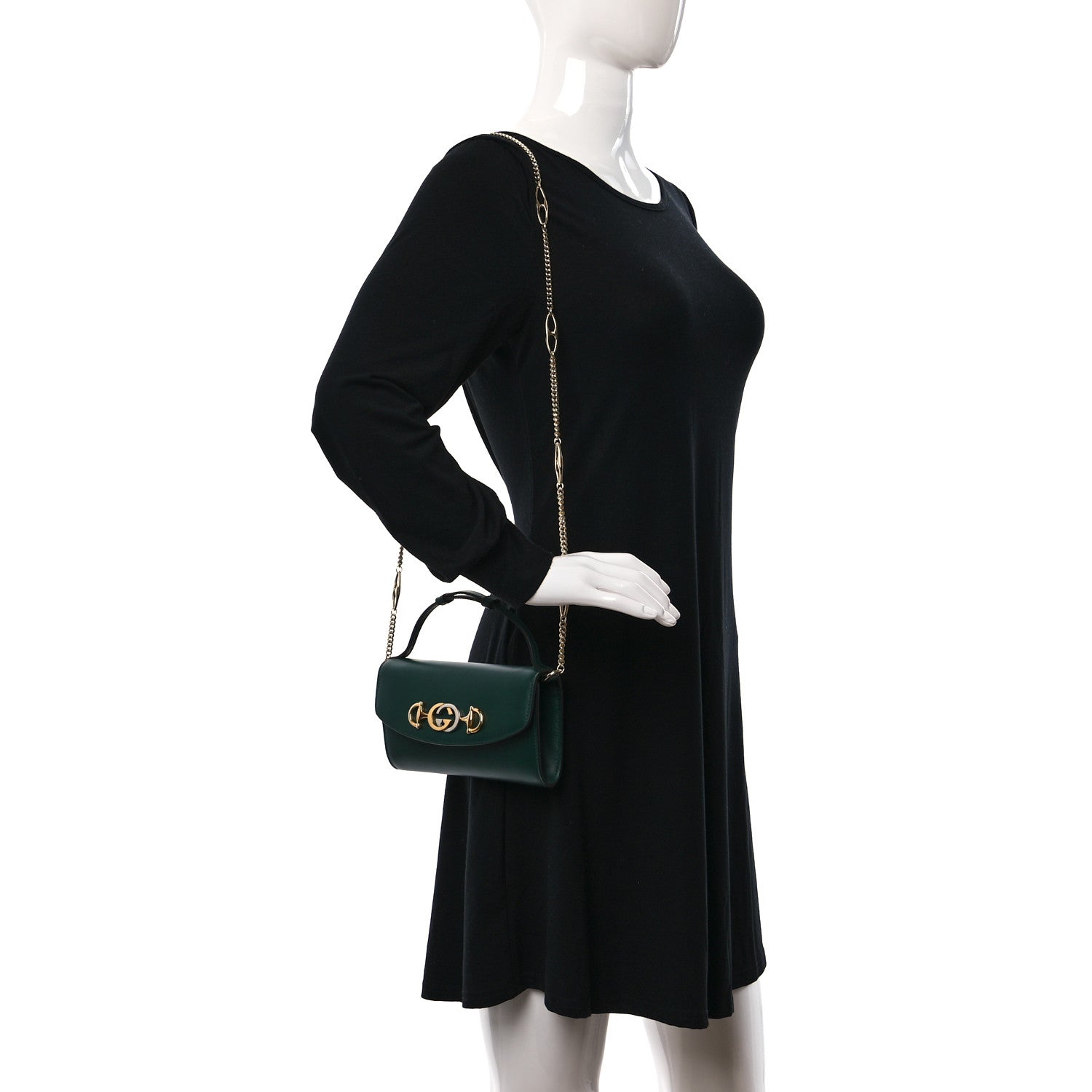 Gucci Smooth Calfskin Mini Zumi Shoulder Bag Vintage Green 2 of 9