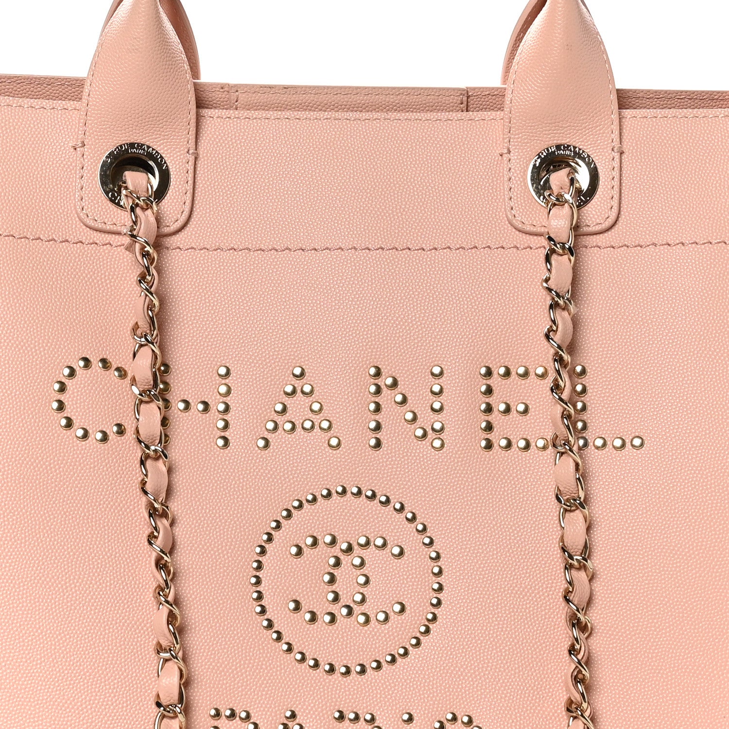 Chanel Caviar Small Studded Deauville Tote Light Pink 8 of 11