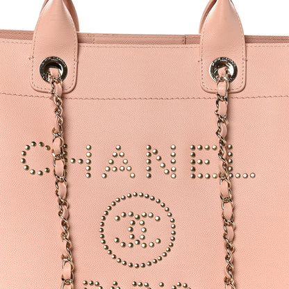 Chanel Caviar Small Studded Deauville Tote Light Pink 8 of 11