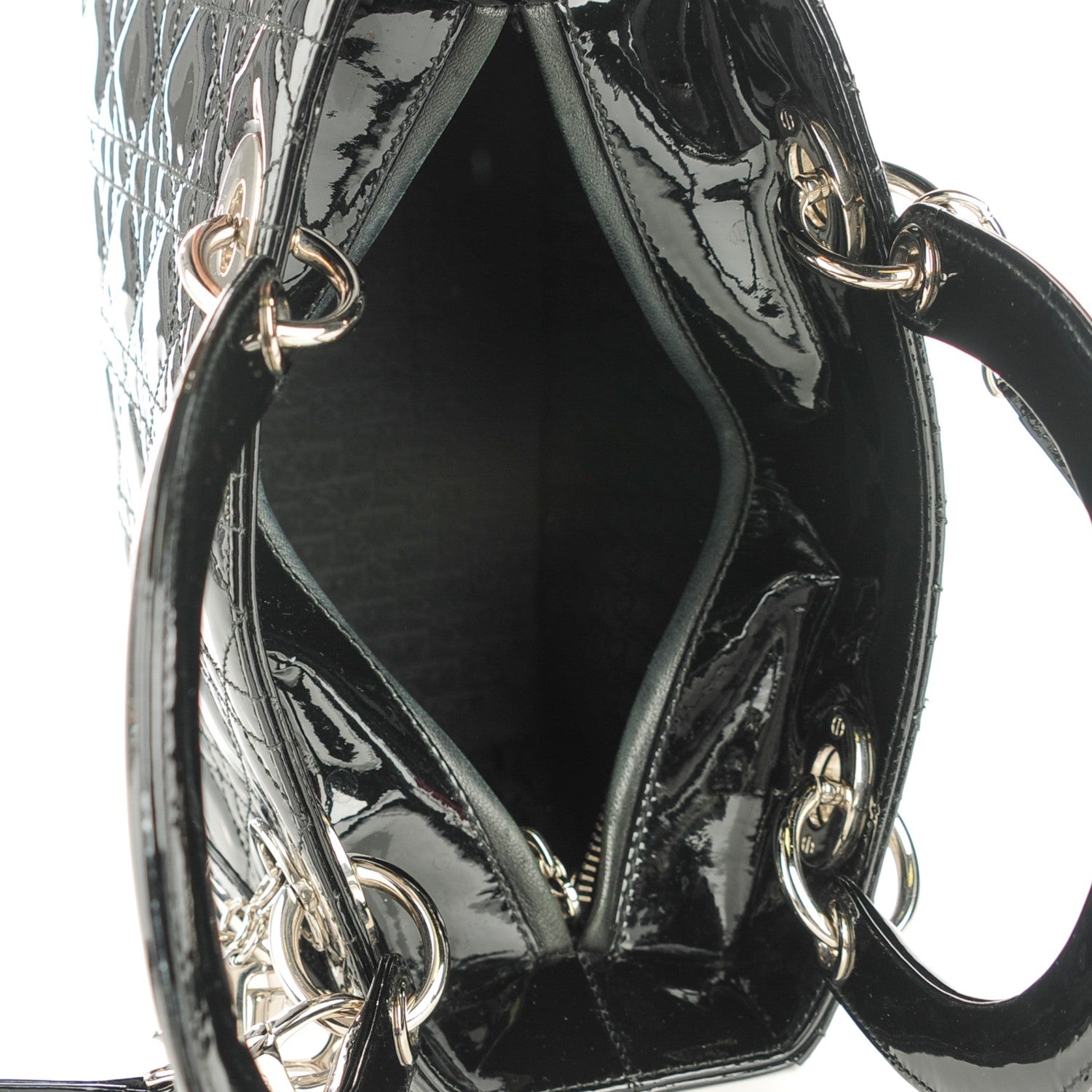 Christian Dior Patent Cannage Medium Lady Dior Black 5 of 7