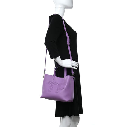 Tom Ford Calfskin Perforated Mini Logo Tote Purple 2 of 9