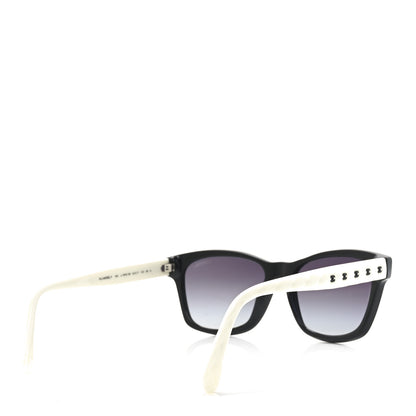 Chanel Acetate Quilted CC Square Sunglasses 5484 White Black 4 of 7