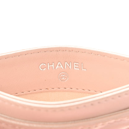 Chanel Iridescent Lambskin Camellia Embossed Card Holder Light Pink 6 of 9