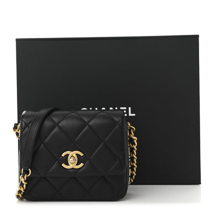 Chanel Lambskin Quilted Mini Side Note Flap Black 11 of 11