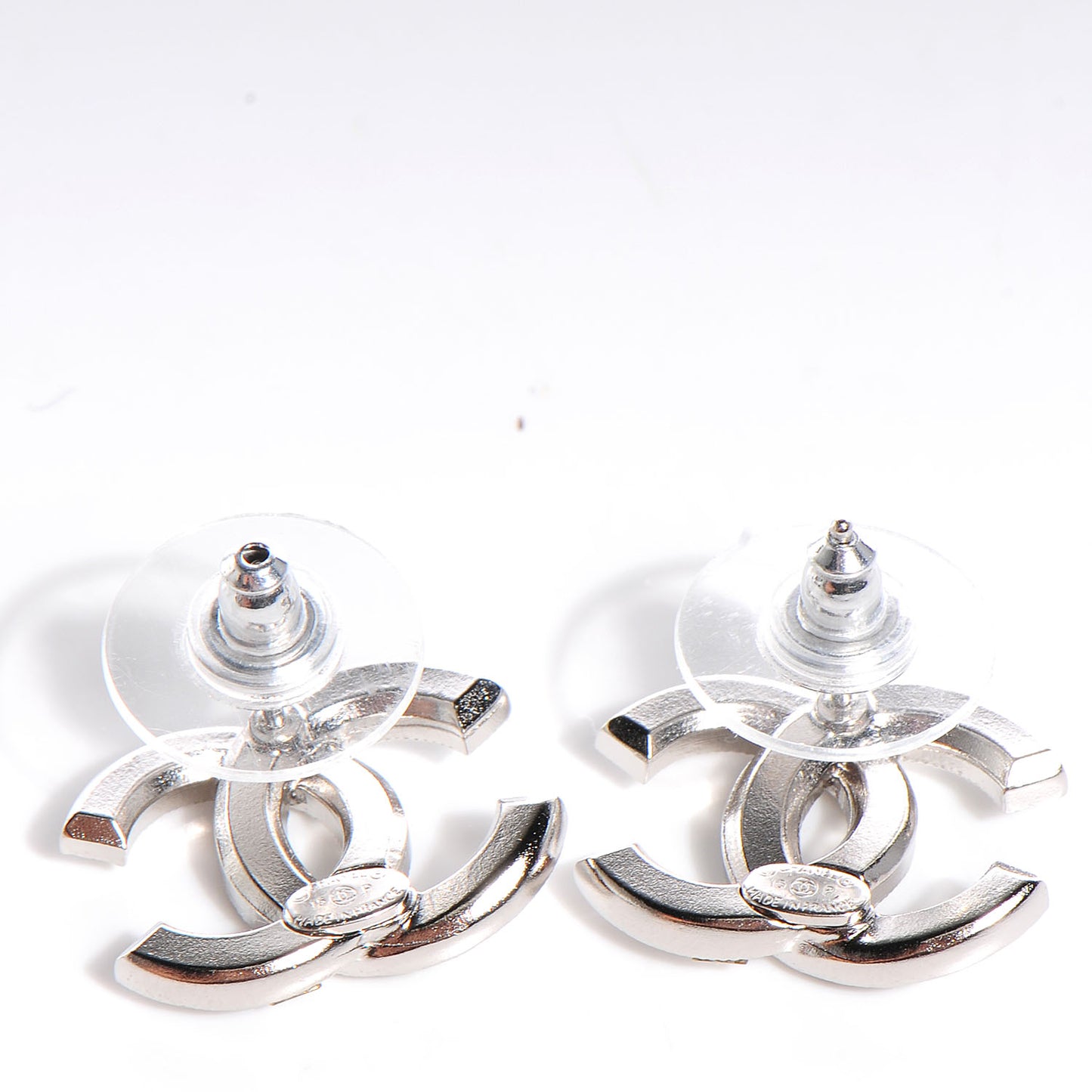 Crystal Baguette CC Earrings Grey