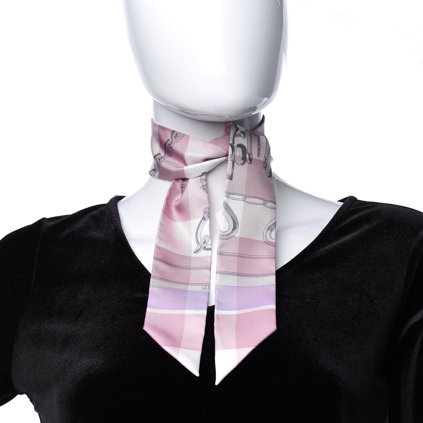 Silk Mors Et Gourmettes Vichy Twilly Parme Mauve White