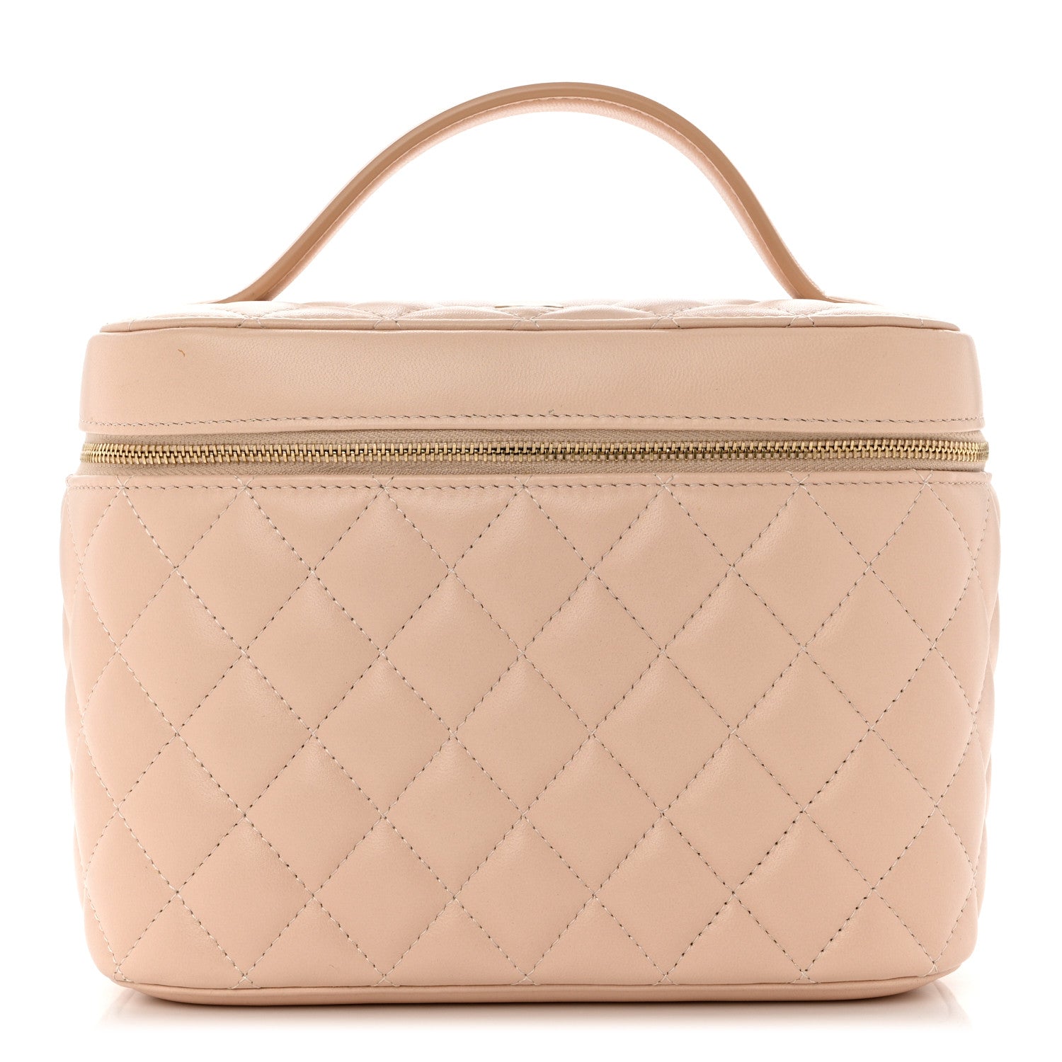Chanel Lambskin Quilted Large Vanity Pouch Beige Clair 1 of 9