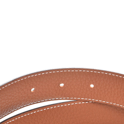 Hermes Box Togo 32mm Guilloche H Belt 85 Black Gold 5 of 9