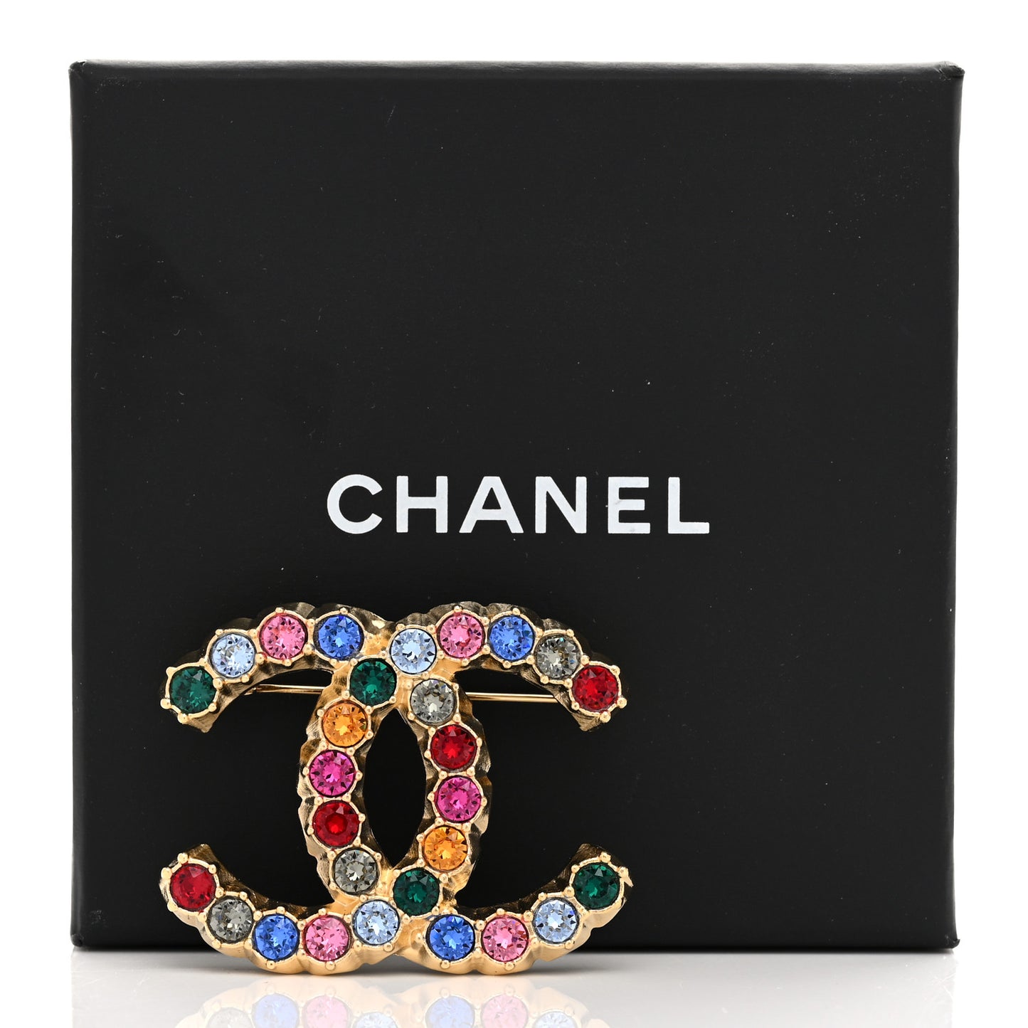 Crystal Over The Rainbow CC Brooch Gold Multicolor