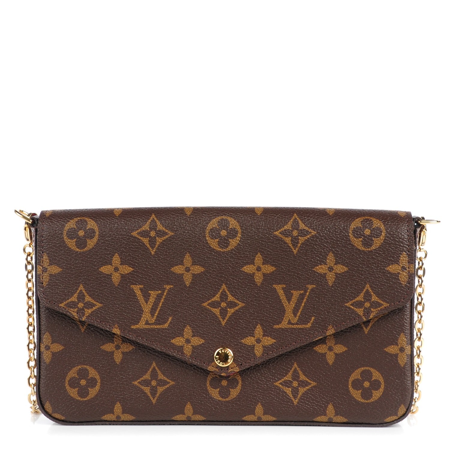 Louis Vuitton Monogram Pochette Felicie Chain Wallet Fuchsia 1 of 8