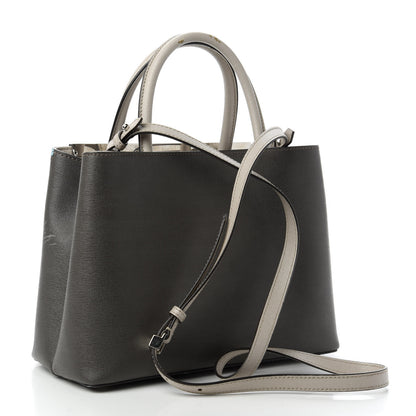 Fendi Vitello Elite Monster Eyes Studded Petite 2Jours Tote Carbone White Multicolor 3 of 11