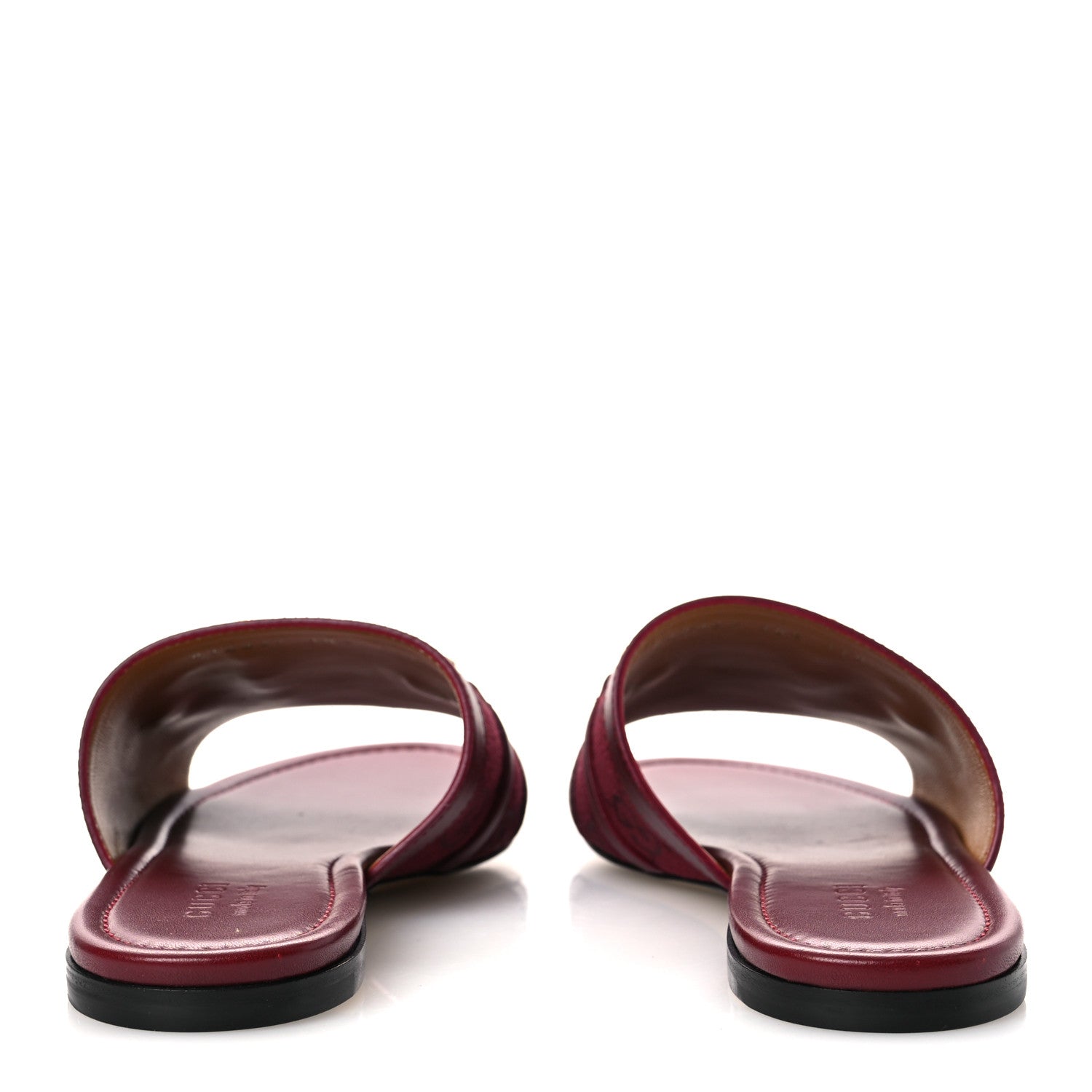 Gucci Calfskin Monogram Horsebit Womens Slide Sandals 38.5 Rosso Ancora 6 of 10