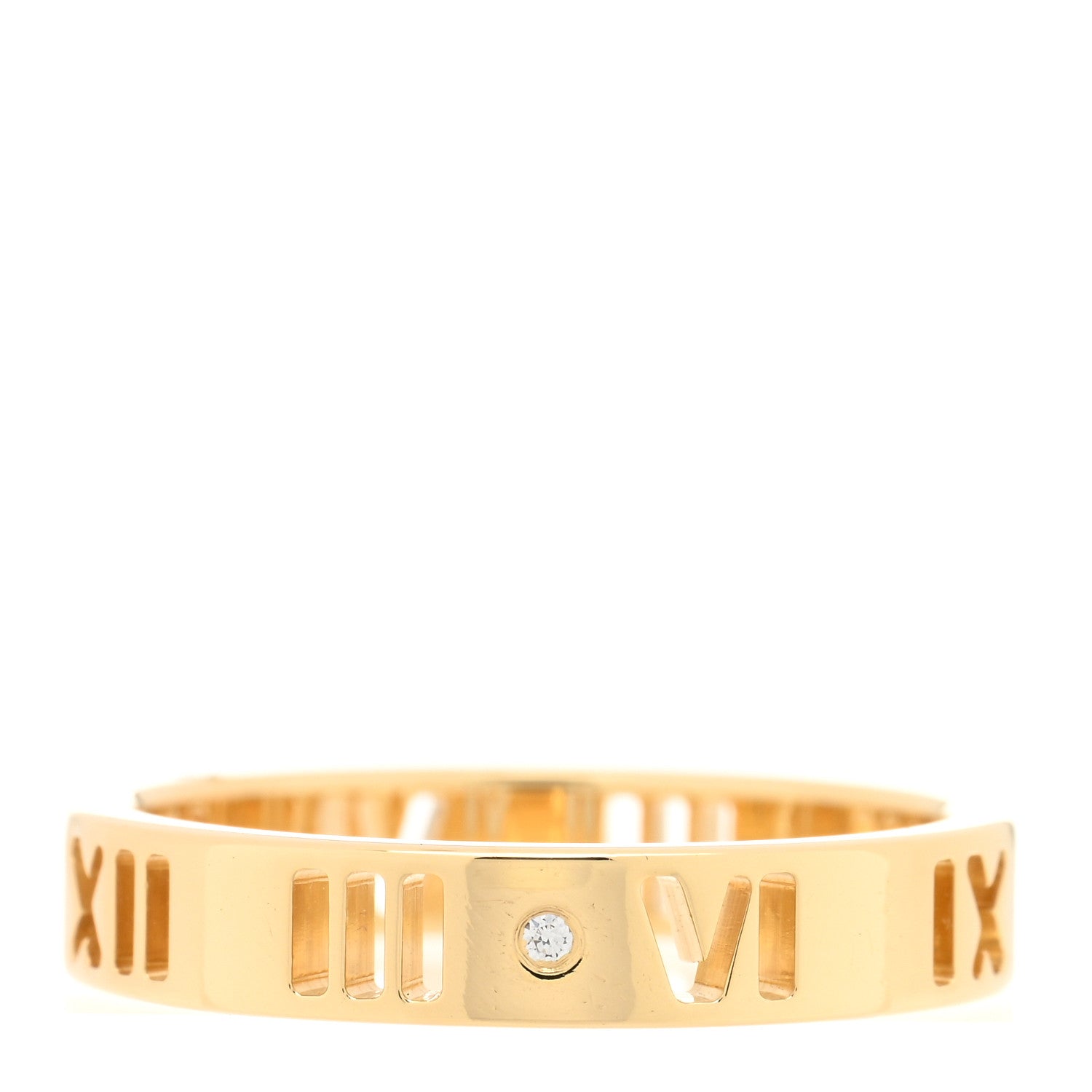 Tiffany 18K Yellow Gold Diamond Atlas Pierced Ring 51 5.75 1 of 4