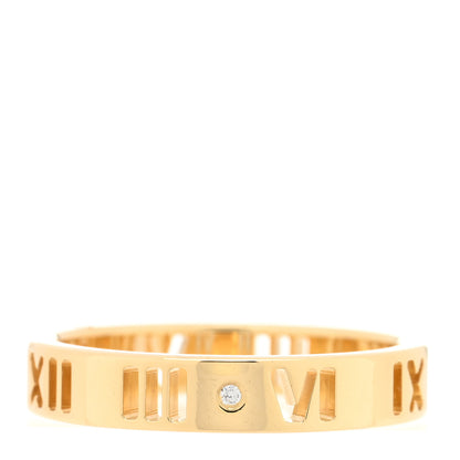 Tiffany 18K Yellow Gold Diamond Atlas Pierced Ring 51 5.75 1 of 4