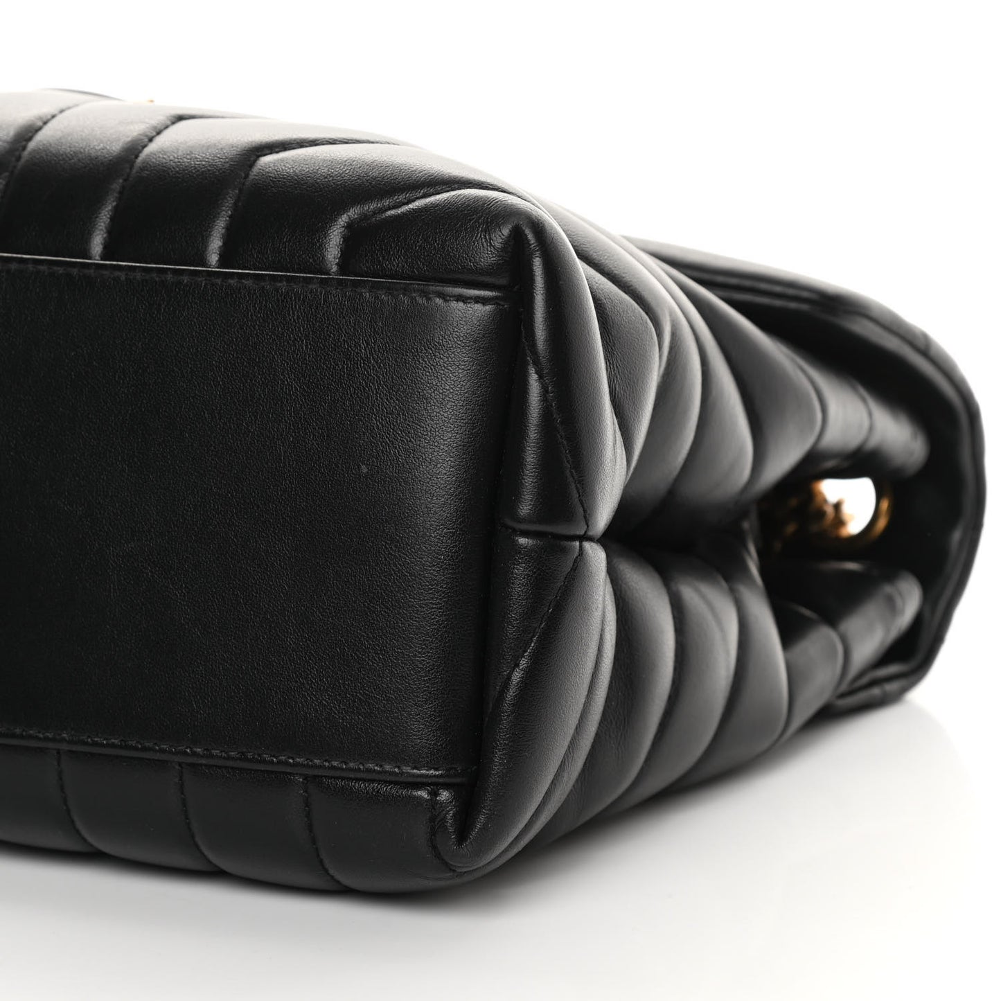 Calfskin Y Quilted Monogram Medium Loulou Chain Satchel Black