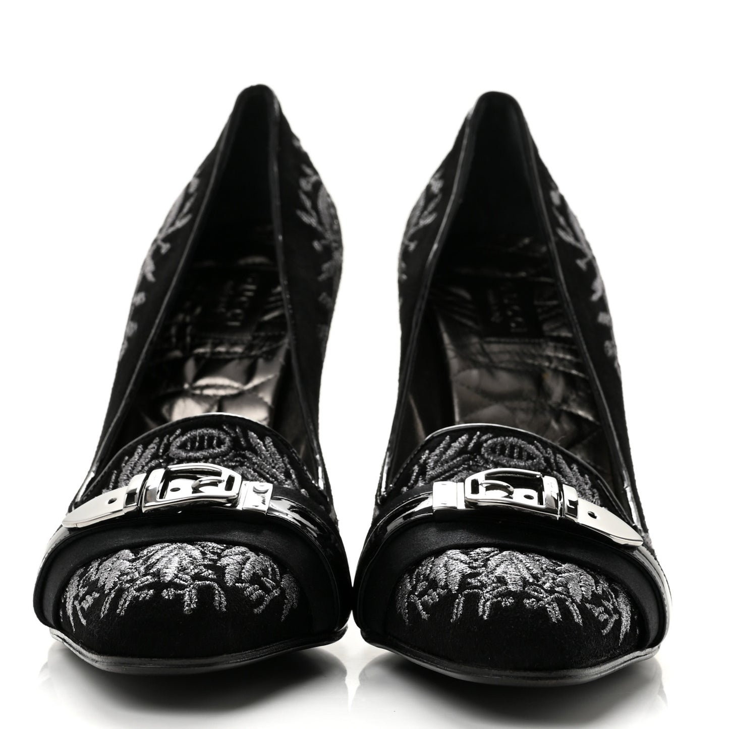 Suede Brocade Pumps 9 Black