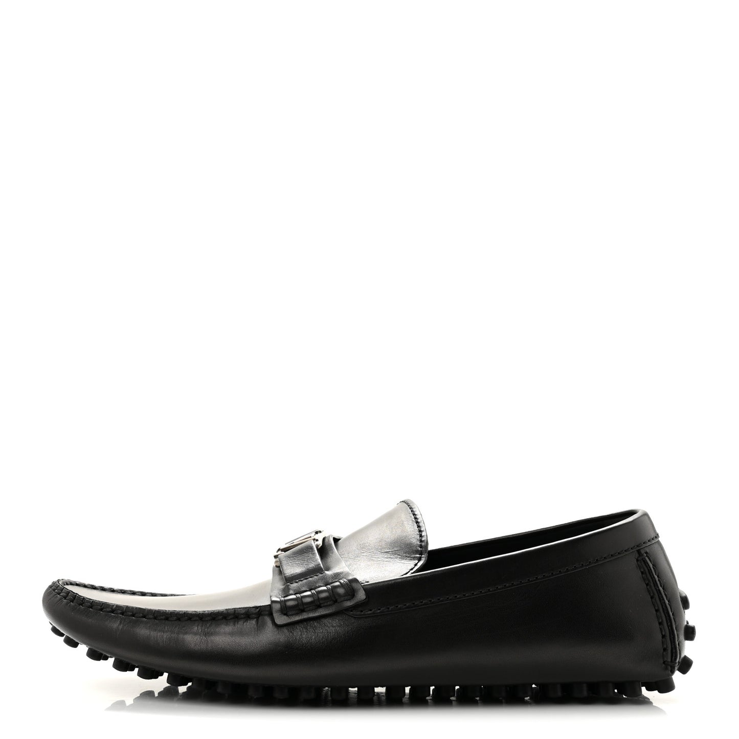 Calfskin Mens Monte Carlo Shoe Moccasin Loafers 9 Black