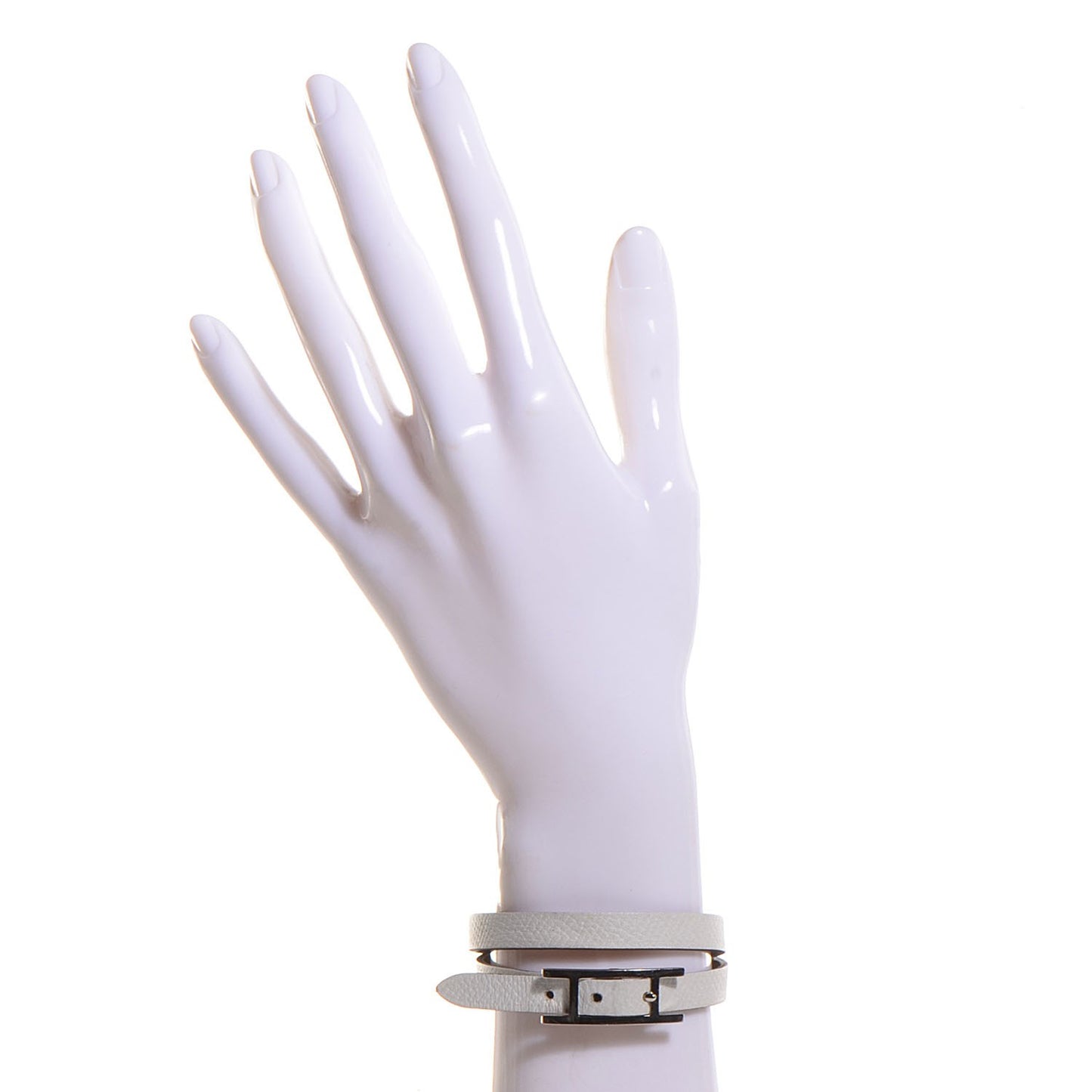 Epsom Swift Behapi Double Tour Reversible Bracelet Blanc Etain Small