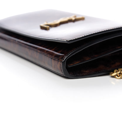Saint Laurent Patent Monogram Chain Wallet Tortoiseshell 7 of 8