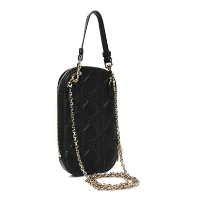 Christian Dior Lambskin Cannage Lady Dior Phone Holder Black 3 of 11