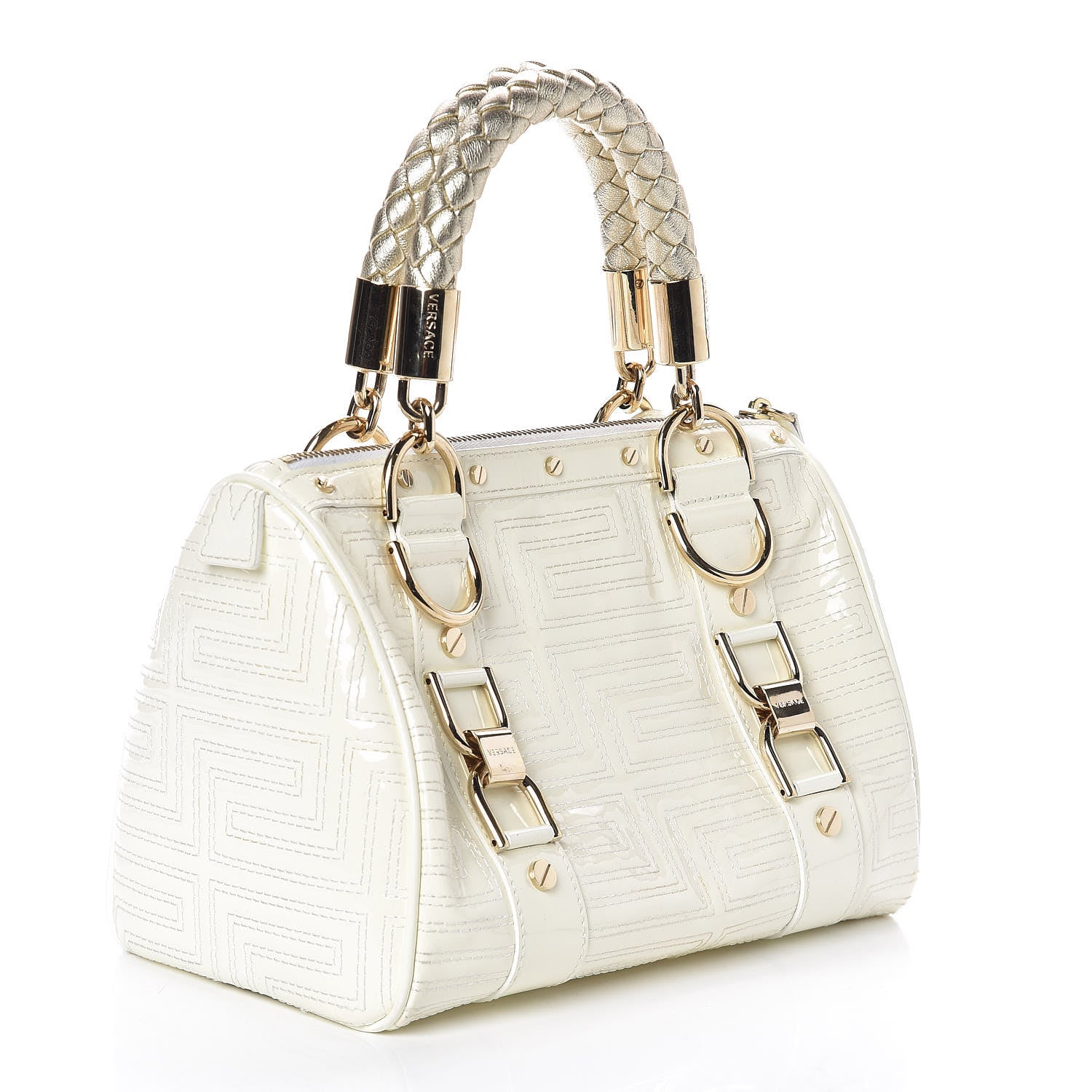 Versace Patent Couture Snap Out Of It Bag White 3 of 11