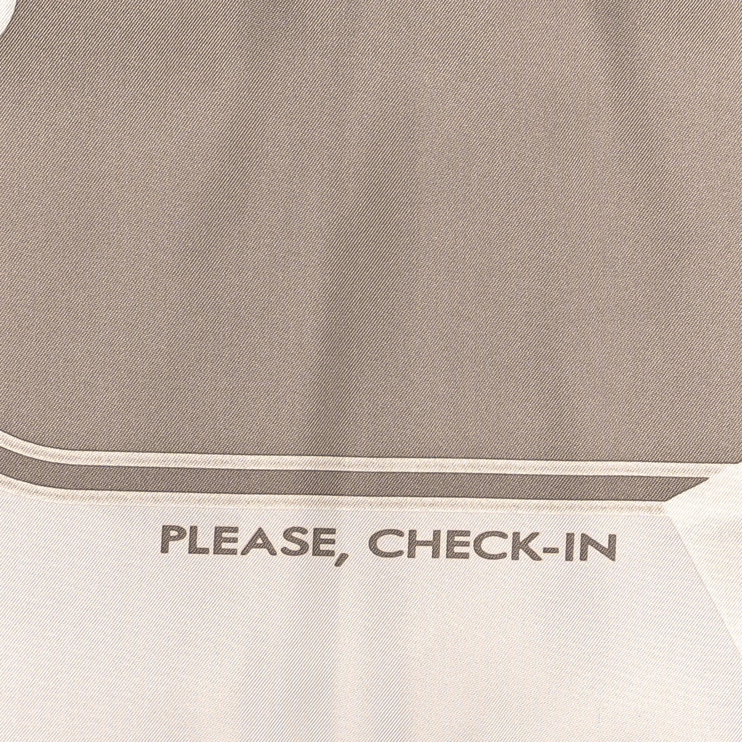 Silk Please Check In Scarf 90 Gris Perle Etoupe