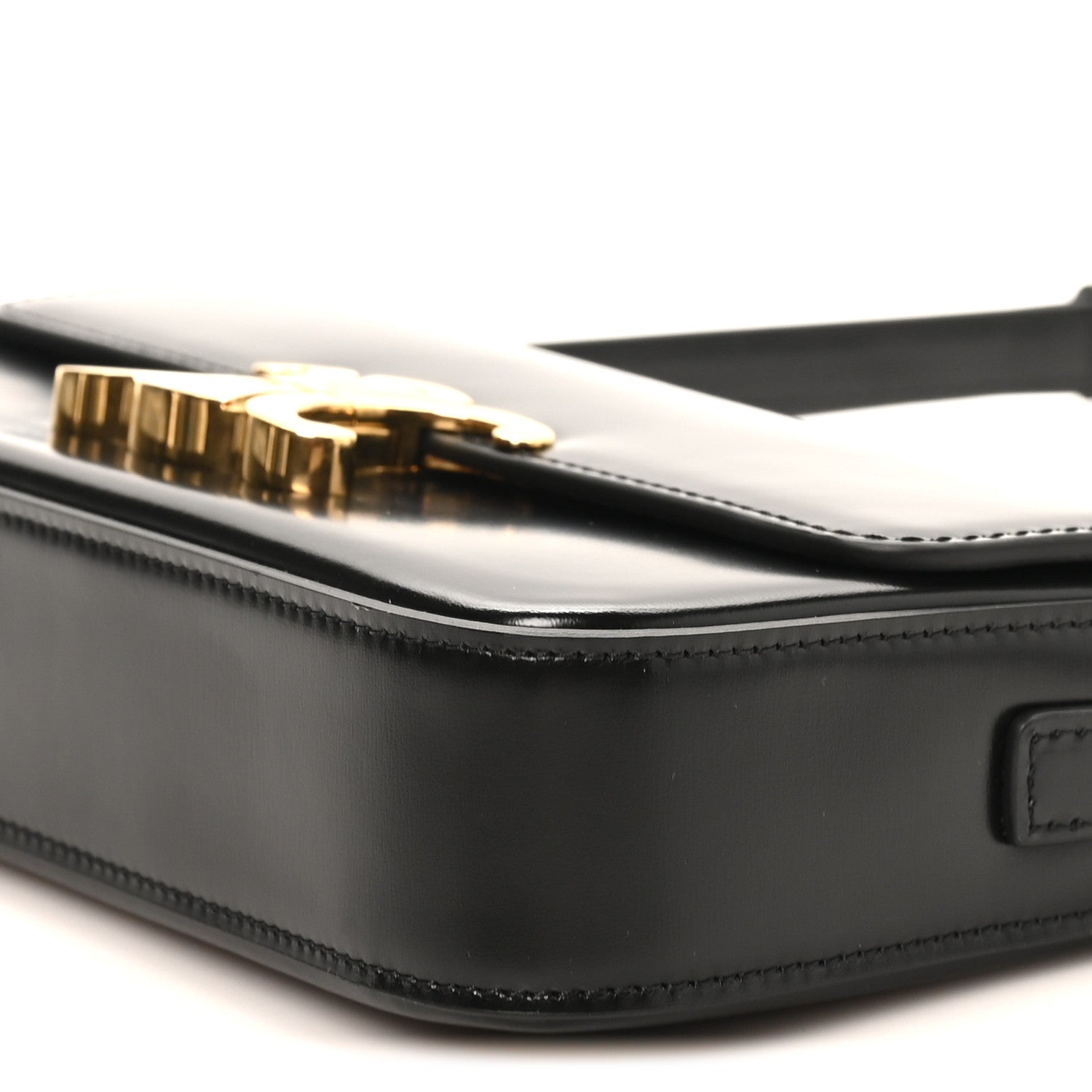 Celine Shiny Calfskin Triomphe Shoulder Bag Black 9 of 9