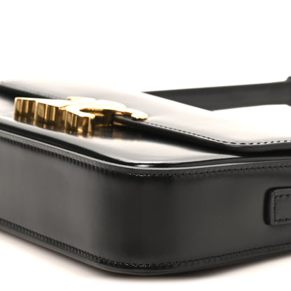 Celine Shiny Calfskin Triomphe Shoulder Bag Black 9 of 9