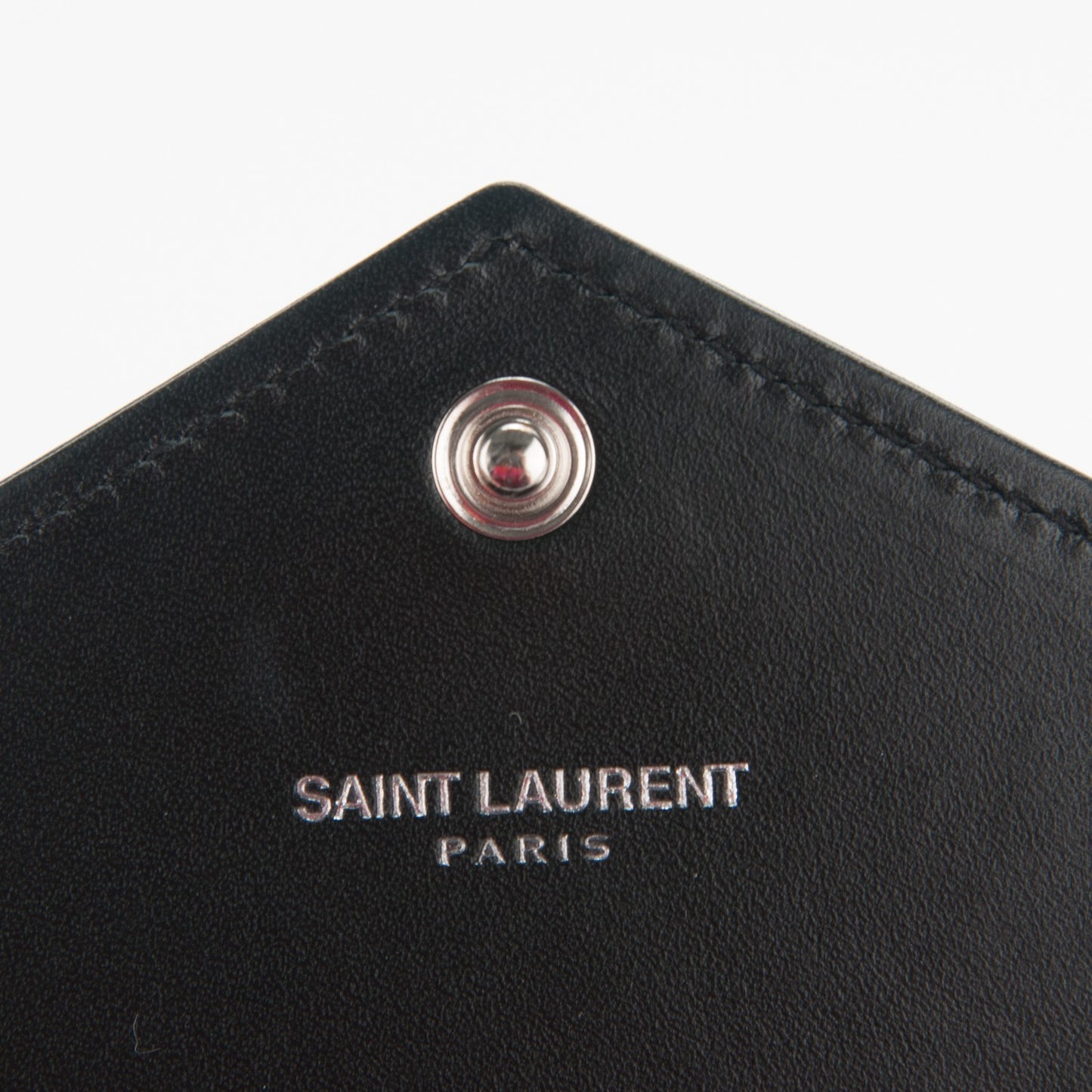 Calfskin Matelasse Chevron Monogram Flap Wallet Black