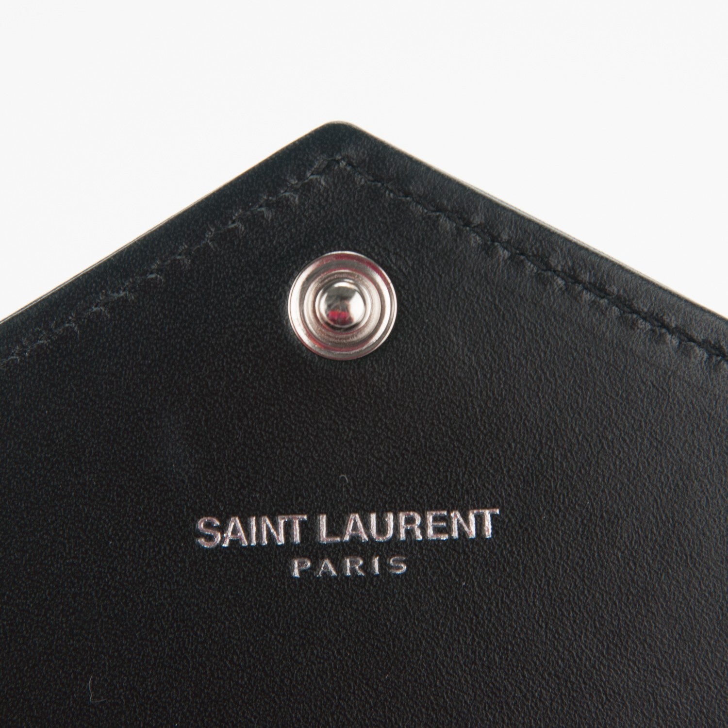 Saint Laurent Calfskin Matelasse Chevron Monogram Flap Wallet Black 6 of 7