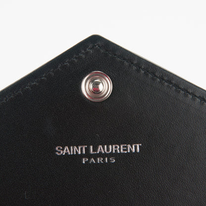 Saint Laurent Calfskin Matelasse Chevron Monogram Flap Wallet Black 6 of 7
