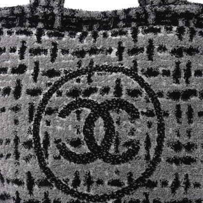 Chanel Terry Cotton CC Tote Black Grey 14 of 14