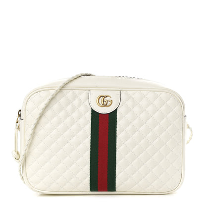 Gucci Calfskin Web Trapuntata Small Shoulder Bag Off White 1 of 11
