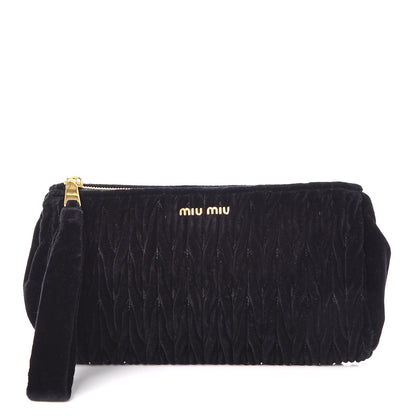 Miu Miu Velluto Matelasse Clutch Black 1 of 8