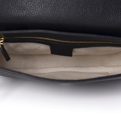 Gucci Pebbled Calfskin Medium Soho Flap Crossbody Black 5 of 10